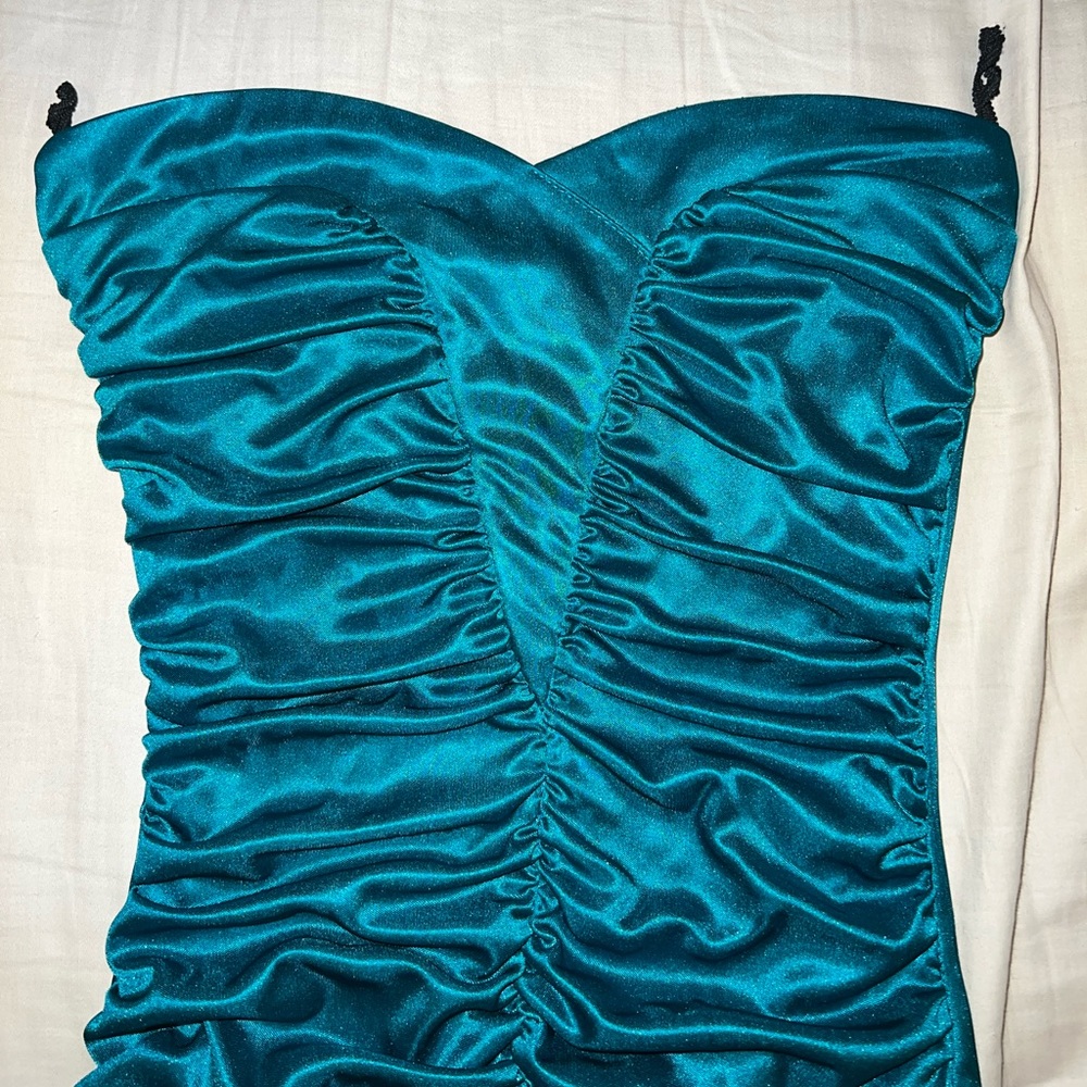 Satin Ruched Dress - Picture 3 of 6